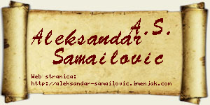 Aleksandar Samailović vizit kartica